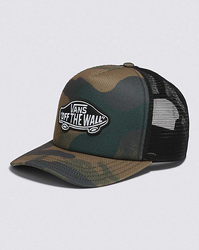 Vans Classic Patch Curved Bill Trucker Men Hats Deep Green / Olive | DI1-8377