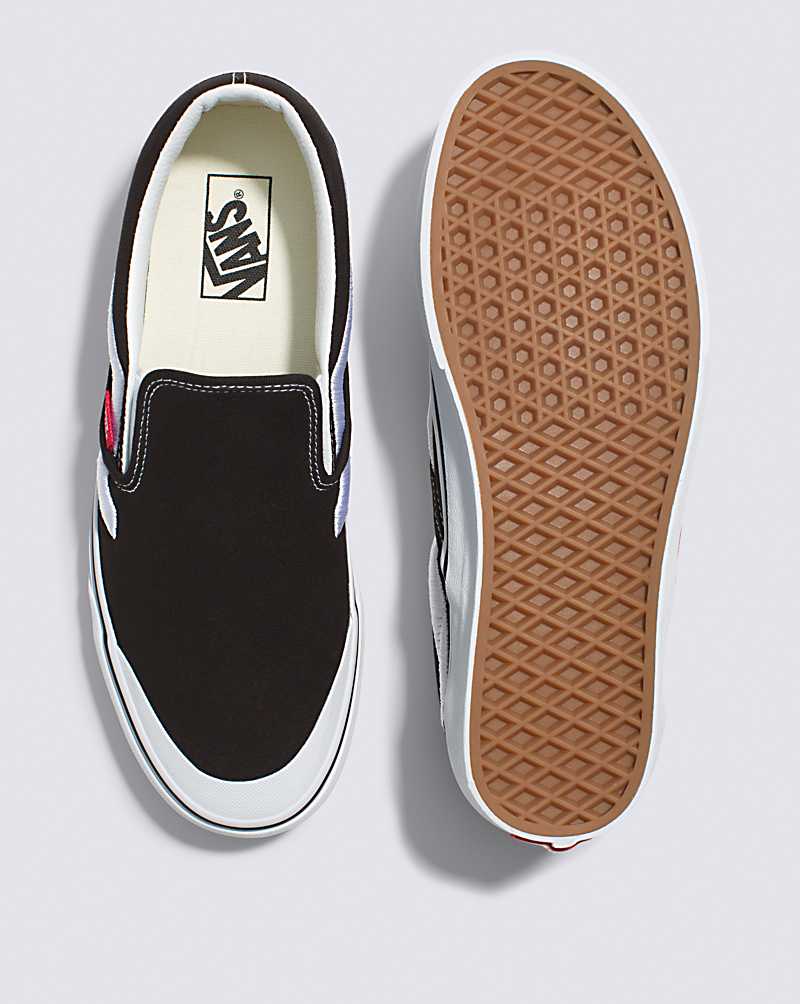 Vans Classic Slip-On 138 Sidestripe Shoe Women Slip On Shoes Black / White | UU1-4075