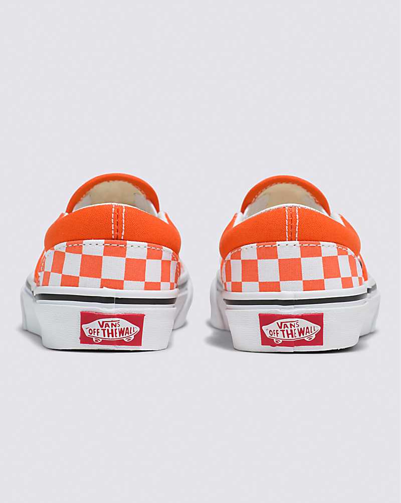 Vans Classic Slip-On Checkerboard Shoe Kids' Slip On Shoes Red Orange | IV1-0089