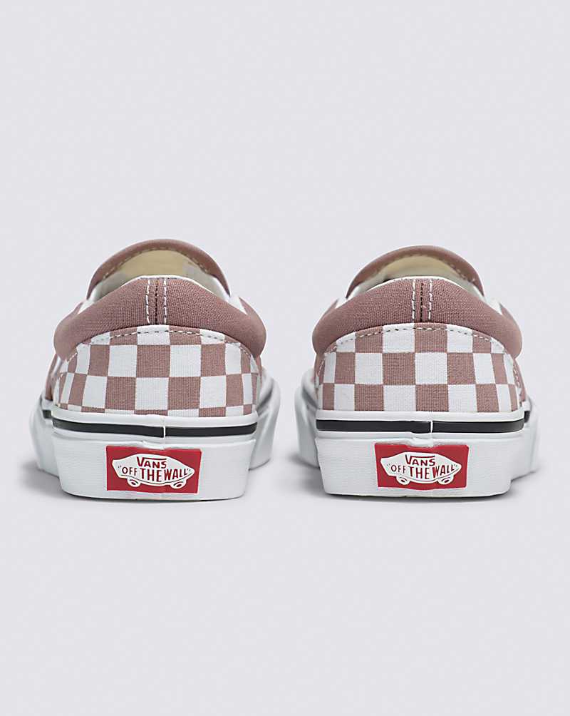 Vans Classic Slip-On Checkerboard Shoe Kids' Slip On Shoes Light Coral | TO1-2970