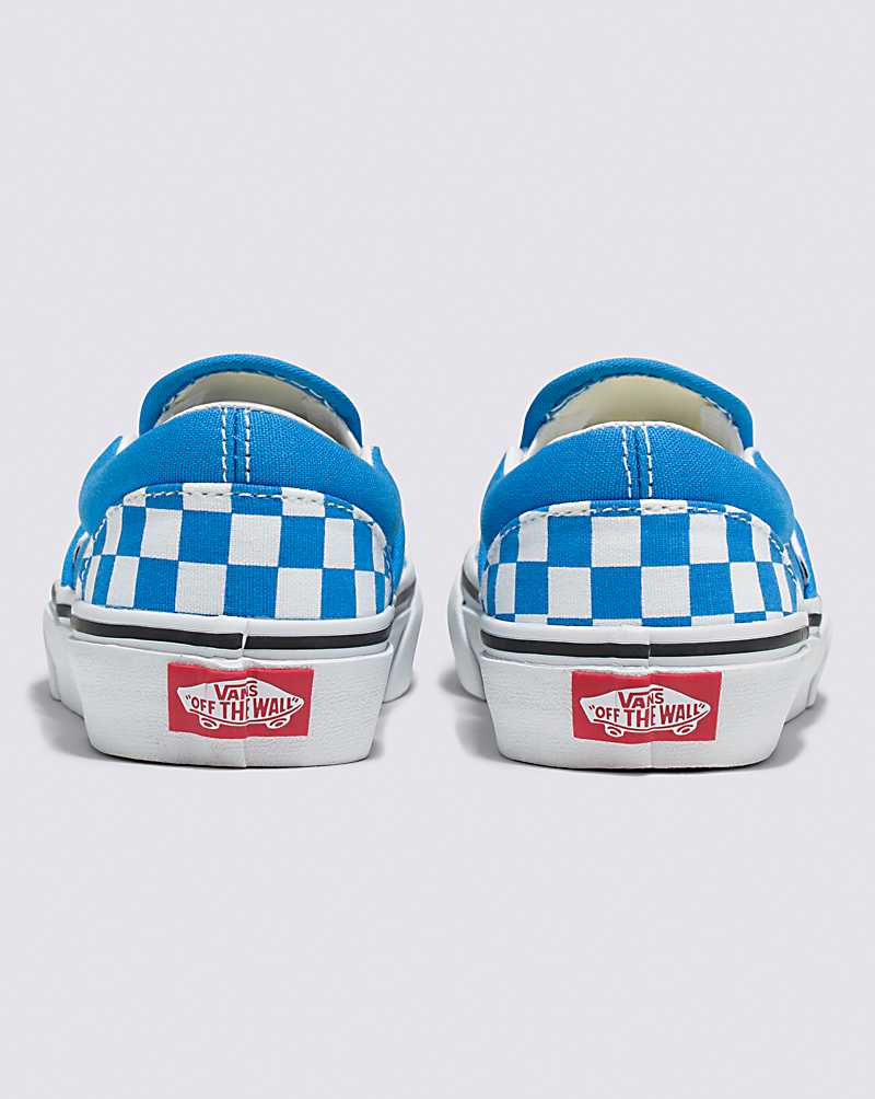 Vans Classic Slip-On Checkerboard Shoe Kids' Slip On Shoes Blue | YY1-1297