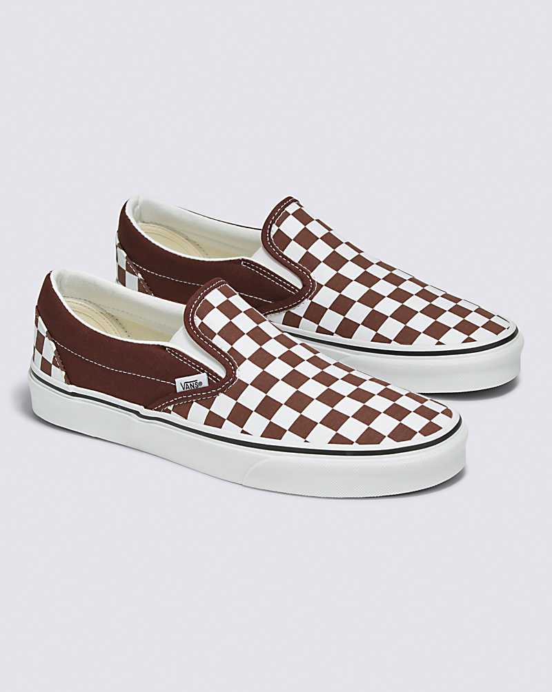 Vans Classic Slip-On Checkerboard Shoe Men Slip On Shoes Chocolate | SJ1-7300