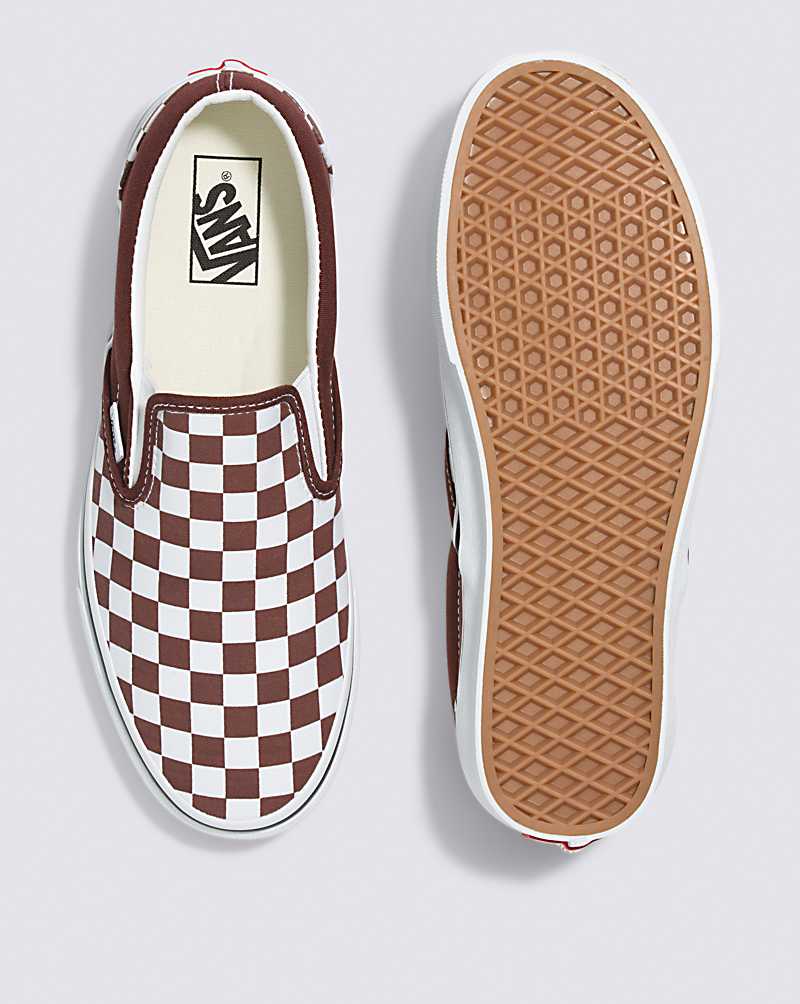 Vans Classic Slip-On Checkerboard Shoe Men Slip On Shoes Chocolate | SJ1-7300