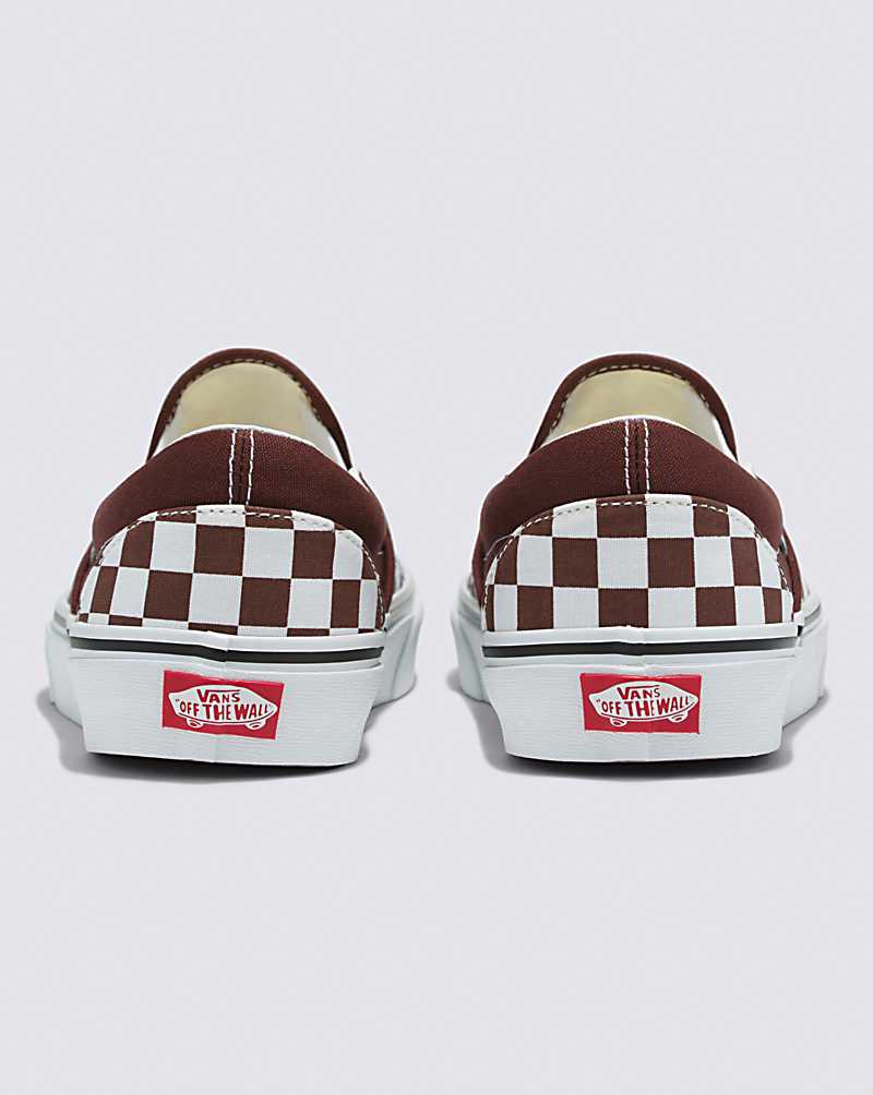 Vans Classic Slip-On Checkerboard Shoe Men Slip On Shoes Chocolate | SJ1-7300