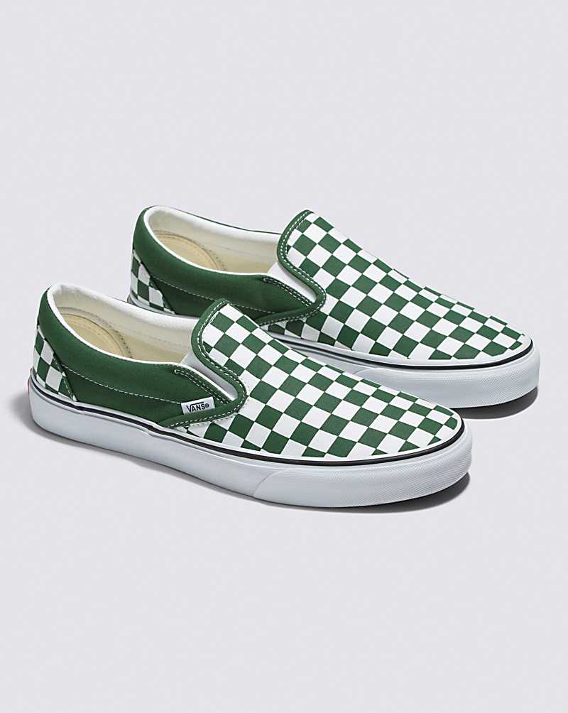 Vans Classic Slip-On Checkerboard Shoe Men Slip On Shoes Green | TA1-4225