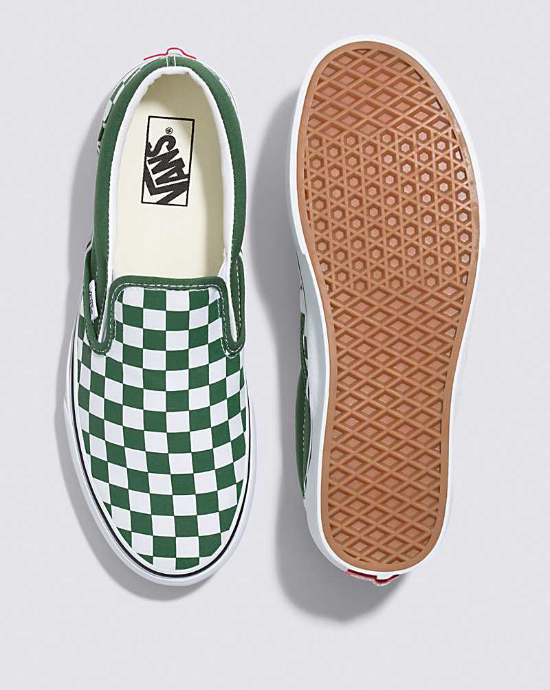 Vans Classic Slip-On Checkerboard Shoe Men Slip On Shoes Green | TA1-4225