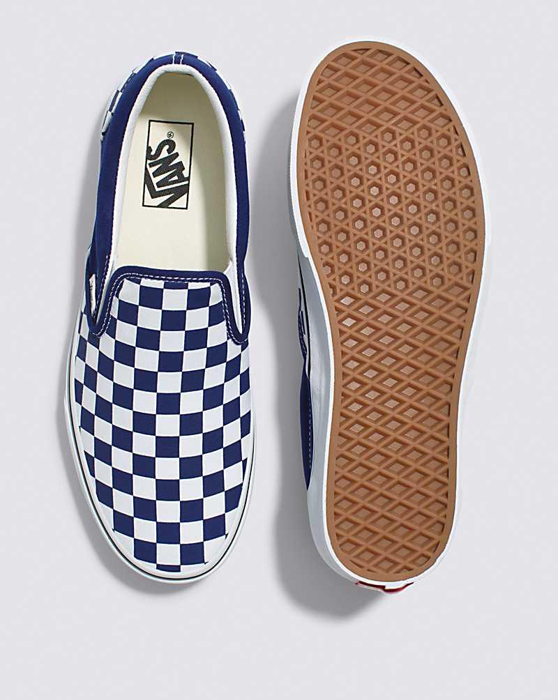 Vans Classic Slip-On Checkerboard Shoe Men Slip On Shoes Blue | IX1-7912