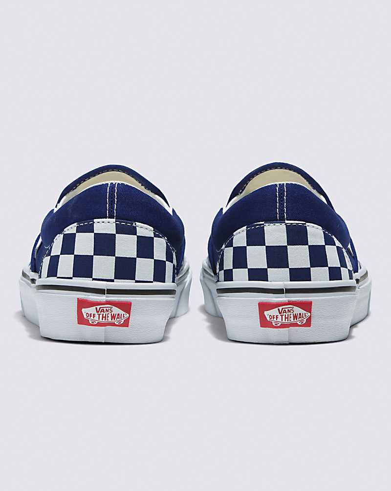 Vans Classic Slip-On Checkerboard Shoe Men Slip On Shoes Blue | IX1-7912