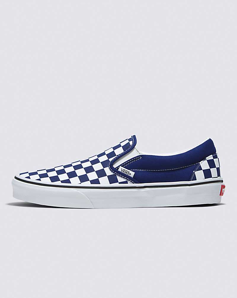 Vans Classic Slip-On Checkerboard Shoe Men Slip On Shoes Blue | IX1-7912