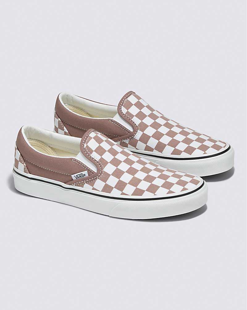 Vans Classic Slip-On Checkerboard Shoe Women Slip On Shoes Light Coral | VL1-1702