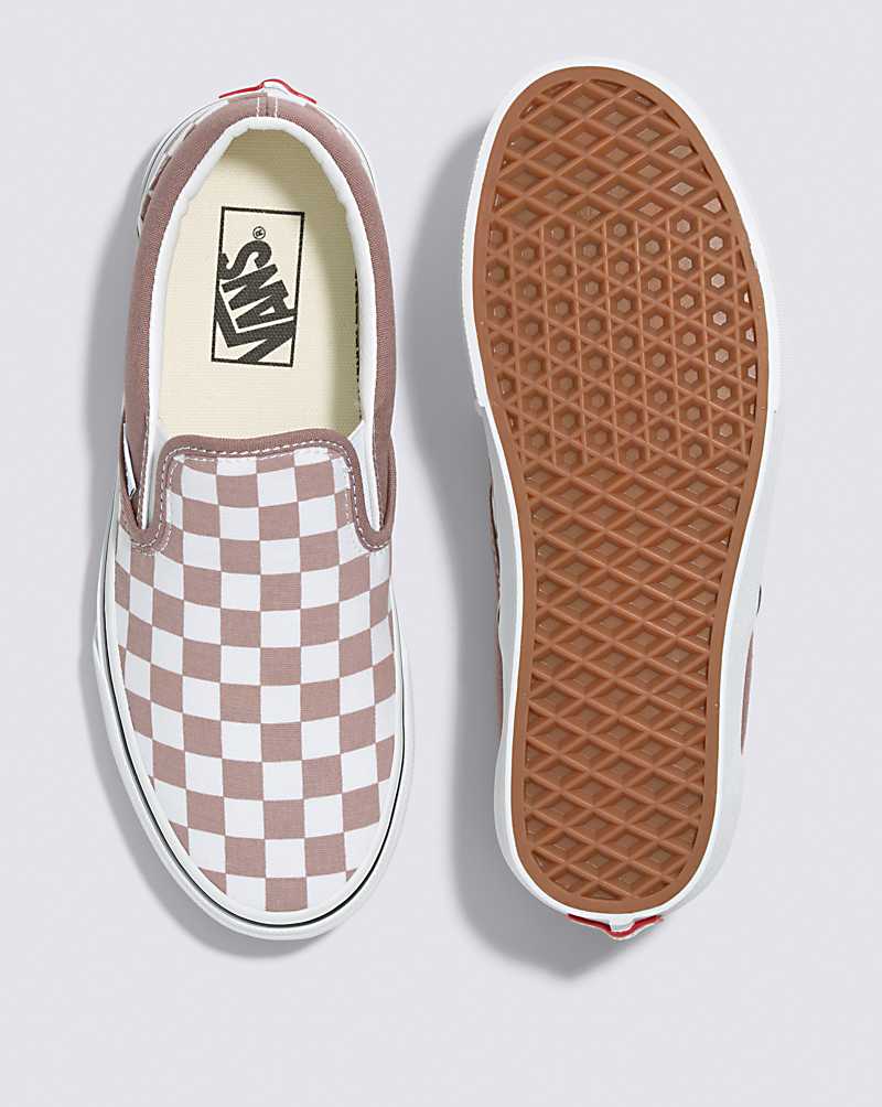 Vans Classic Slip-On Checkerboard Shoe Women Slip On Shoes Light Coral | VL1-1702