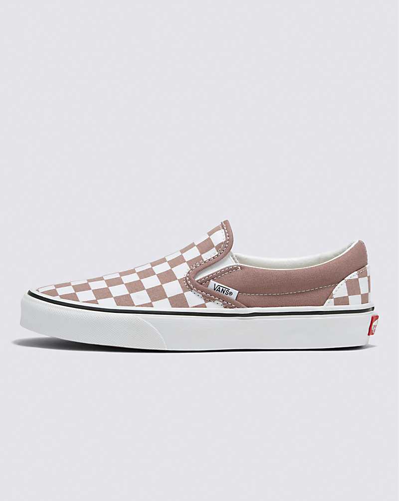 Vans Classic Slip-On Checkerboard Shoe Women Slip On Shoes Light Coral | VL1-1702