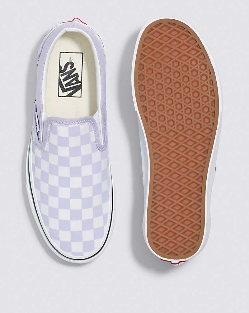 Vans Classic Slip-On Checkerboard Shoe Women Slip On Shoes Purple | AL1-4657