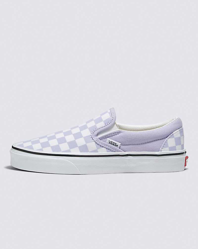 Vans Classic Slip-On Checkerboard Shoe Women Slip On Shoes Purple | AL1-4657