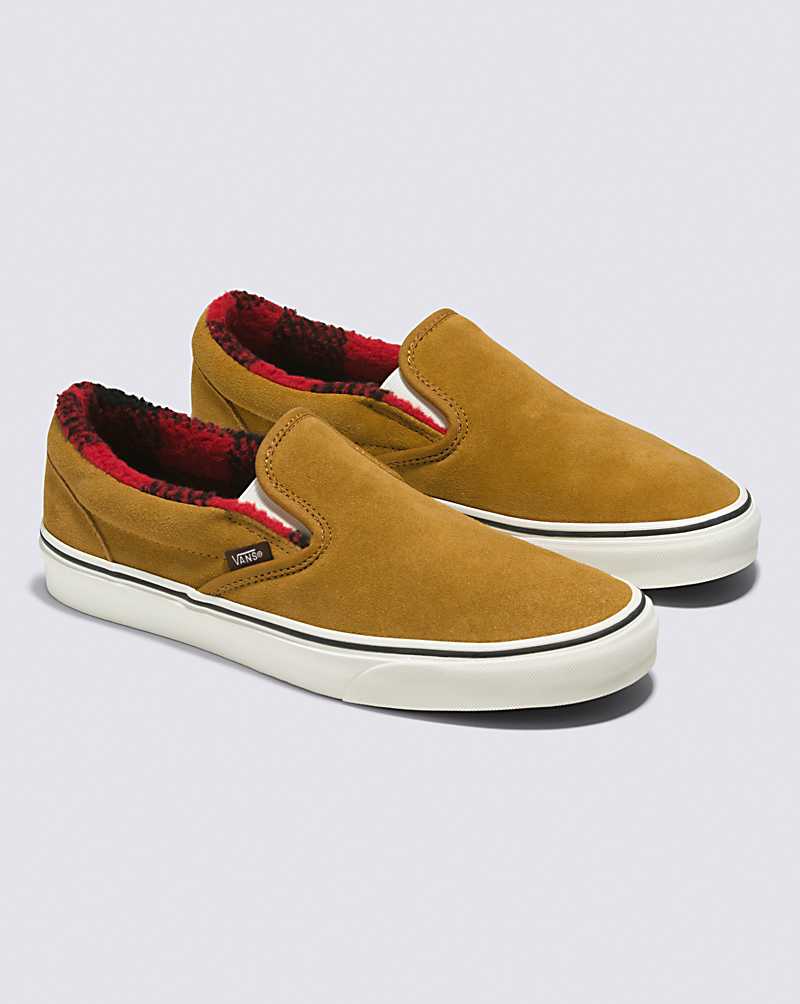 Vans Classic Slip-On Cozy Hug Shoe Men Slip On Shoes Gold Brown | JE1-2290