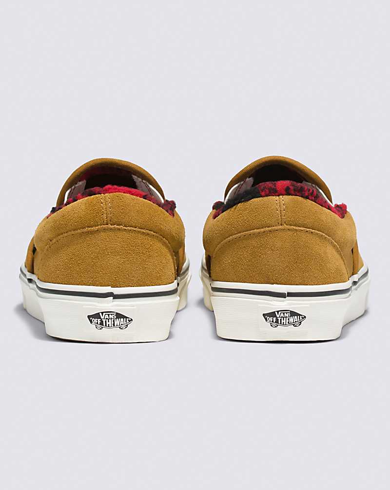 Vans Classic Slip-On Cozy Hug Shoe Men Slip On Shoes Gold Brown | JE1-2290