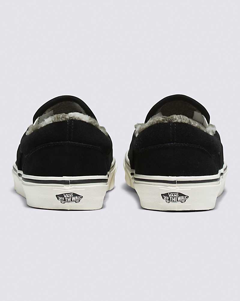 Vans Classic Slip-On Cozy Hug Shoe Men Slip On Shoes Black | RS1-7251