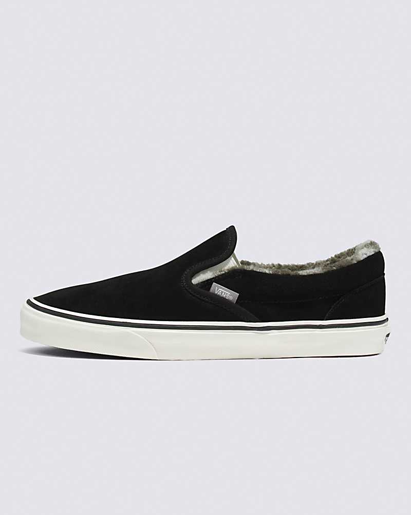 Vans Classic Slip-On Cozy Hug Shoe Men Slip On Shoes Black | RS1-7251