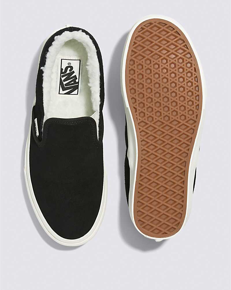 Vans Classic Slip-On Cozy Hug Shoe Men Slip On Shoes Black | EB1-1845