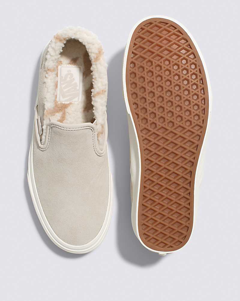 Vans Classic Slip-On Cozy Hug Shoe Women Slip On Shoes Beige | XM1-8371