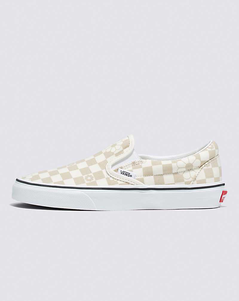 Vans Classic Slip-On Floral Check Shoe Women Slip On Shoes White | OD1-3678