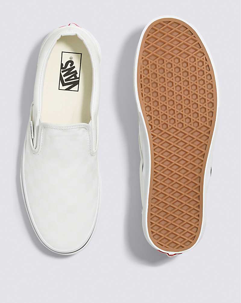 Vans Classic Slip-On Glow Checkerboard Shoe Women Slip On Shoes White | AY1-1892