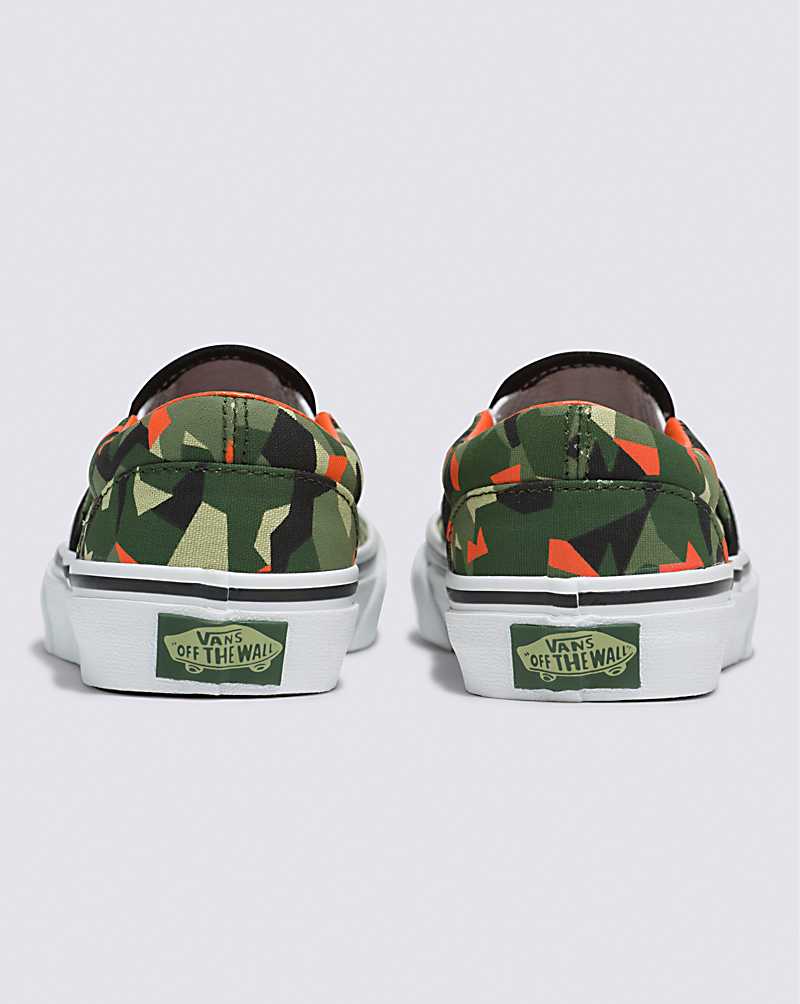 Vans Classic Slip-On Shoe Kids' Slip On Shoes Camo Green / Multicolor | SA1-5333