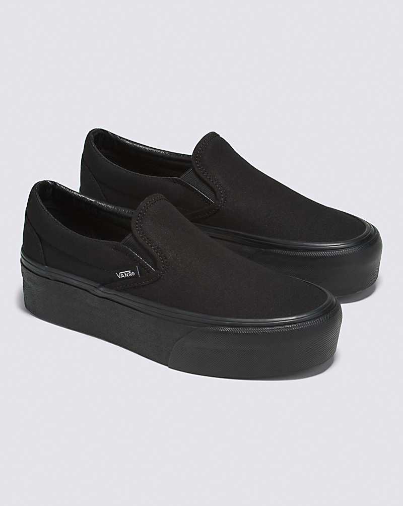 Vans Classic Slip-On Stackform Canvas Shoe Women Slip On Shoes Black / Black | RT1-4639