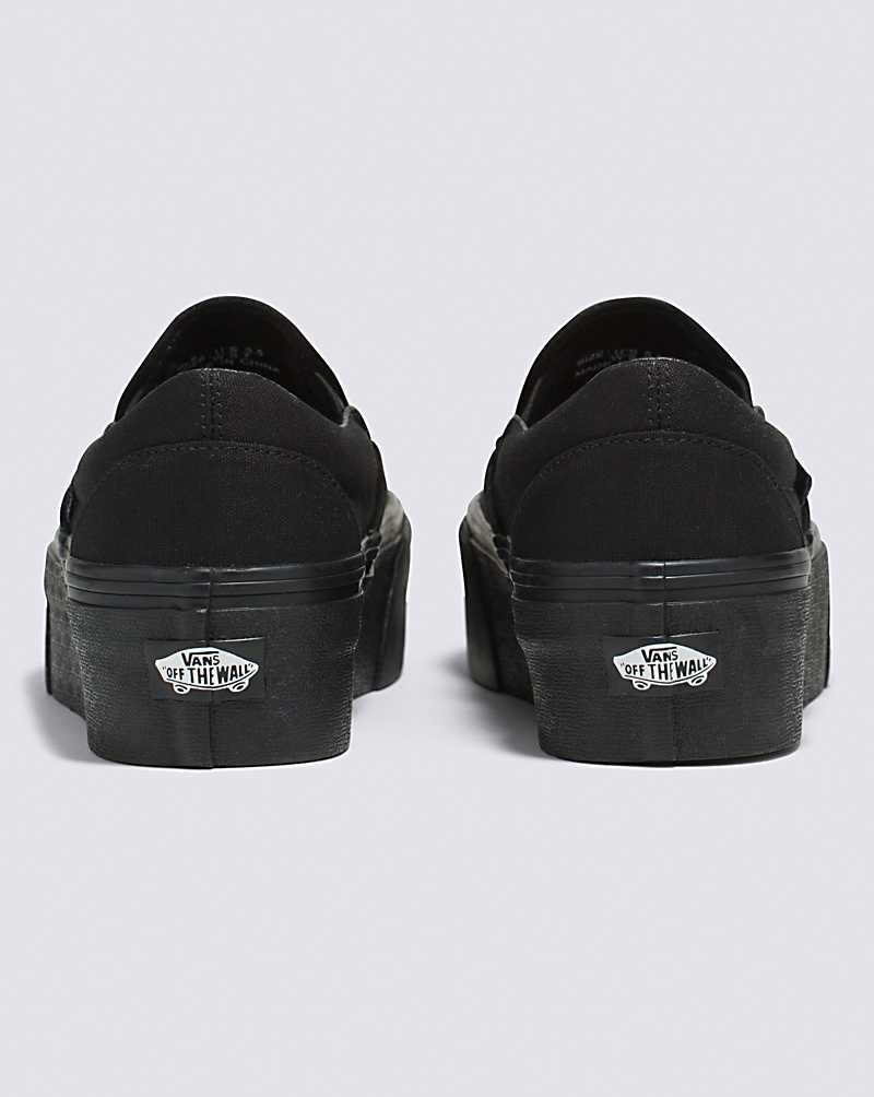 Vans Classic Slip-On Stackform Canvas Shoe Women Slip On Shoes Black / Black | RT1-4639