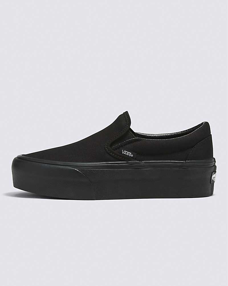 Vans Classic Slip-On Stackform Canvas Shoe Women Slip On Shoes Black / Black | RT1-4639