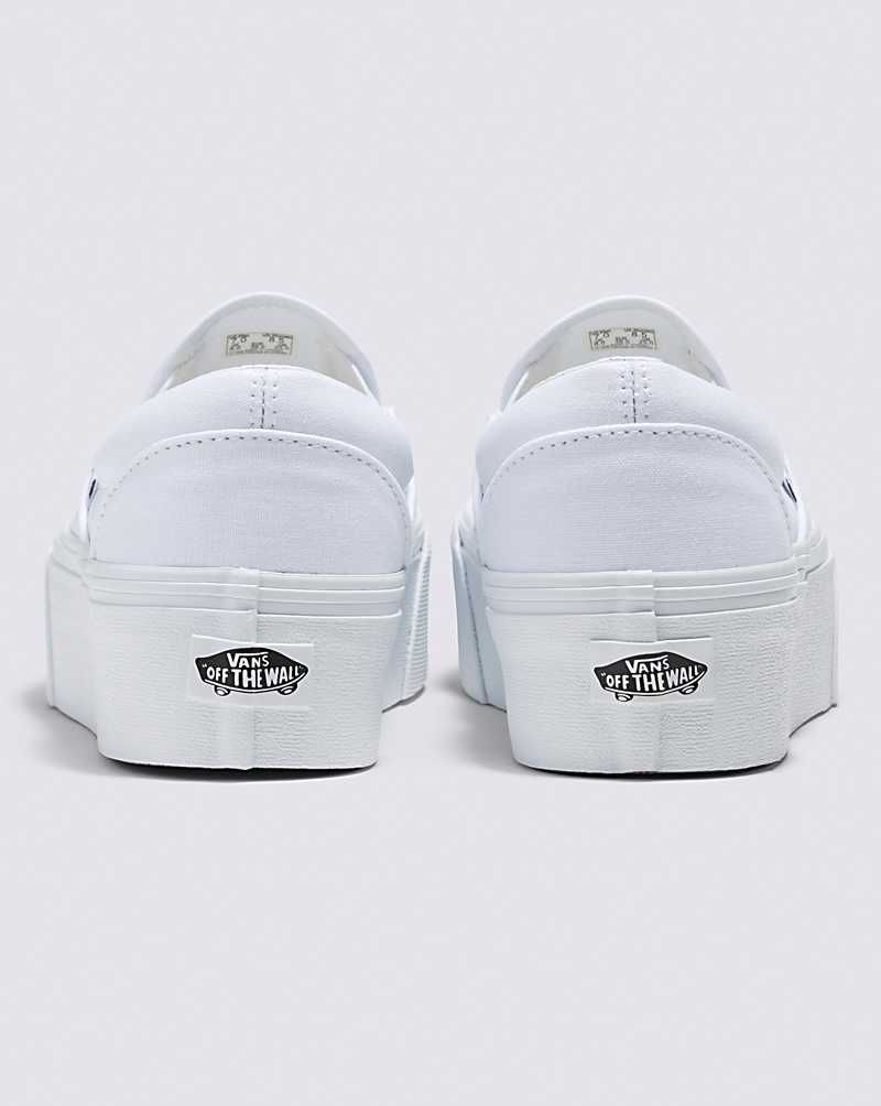 Vans Classic Slip-On Stackform Shoe Women Slip On Shoes White / White | EV1-6927