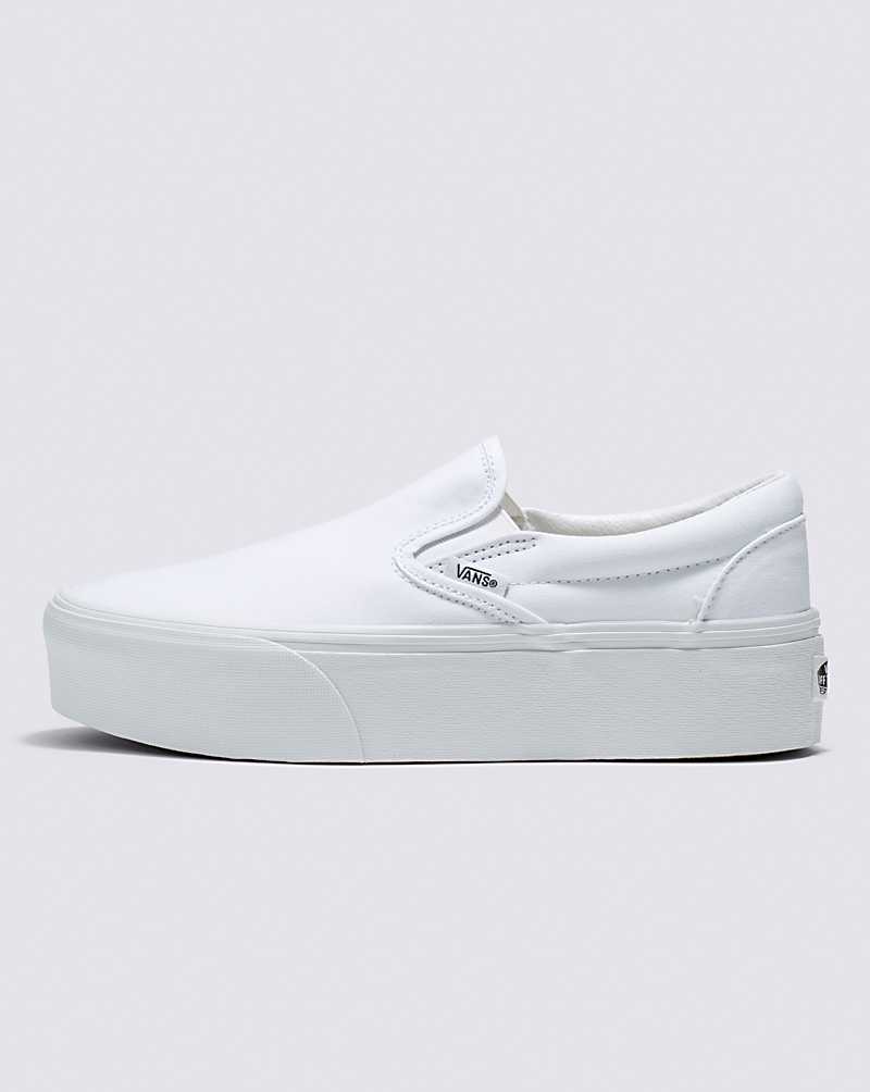 Vans Classic Slip-On Stackform Shoe Women Slip On Shoes White / White | EV1-6927