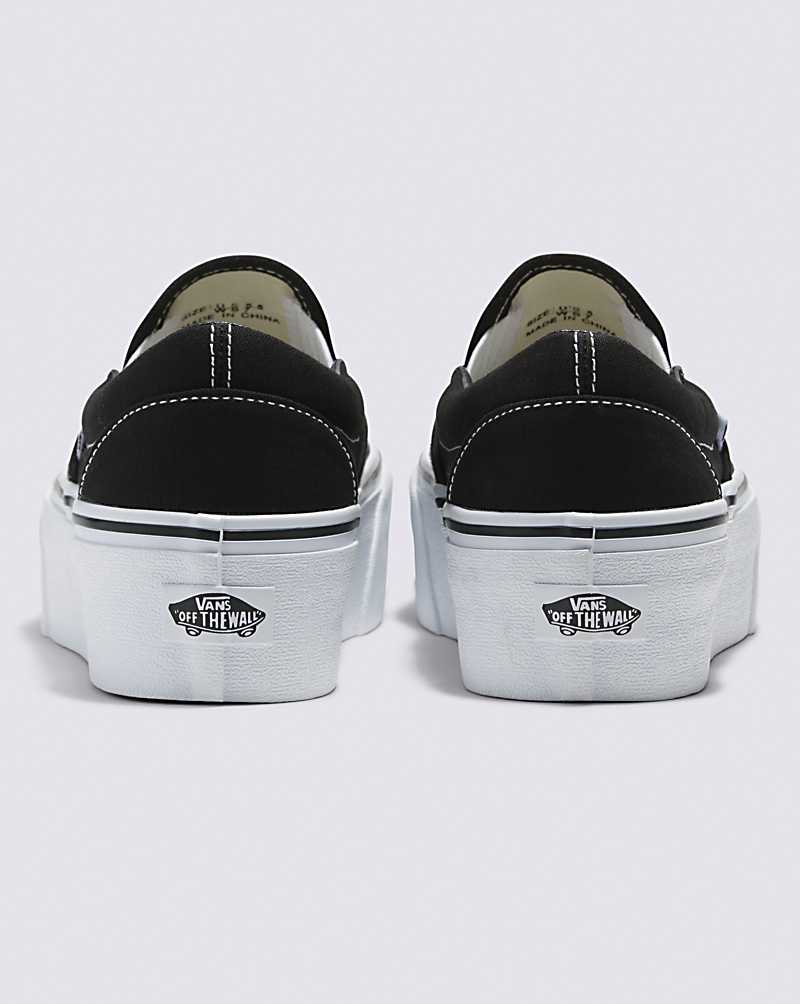 Vans Classic Slip-On Stackform Shoe Women Slip On Shoes Black / White | UC1-2478