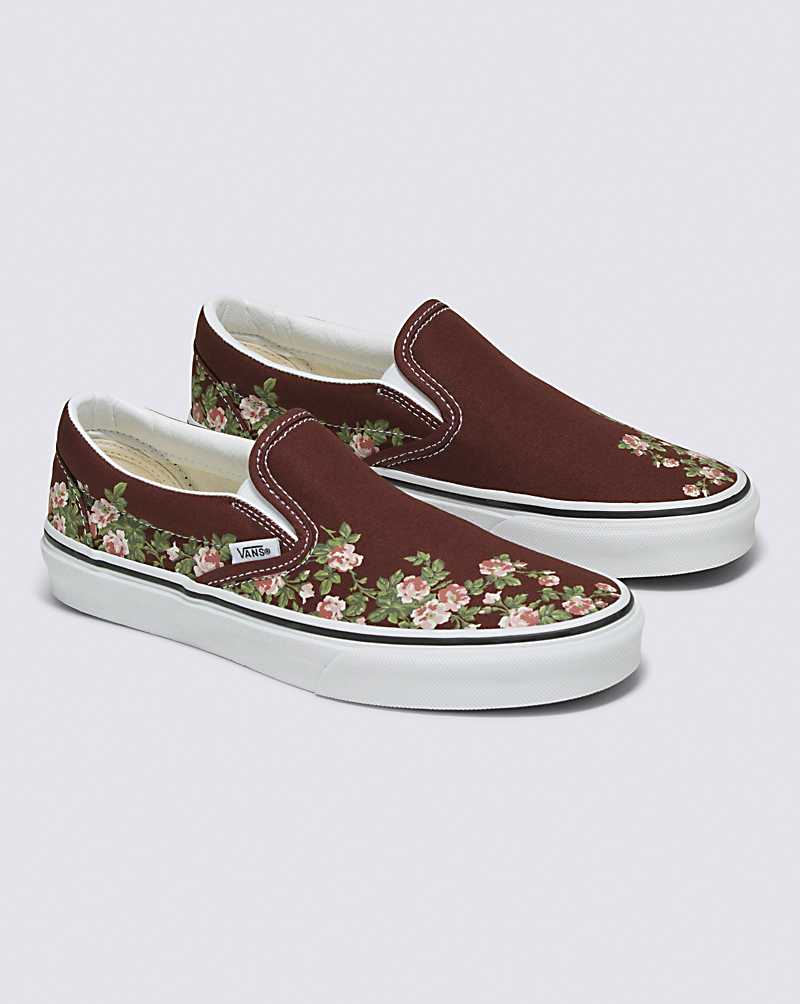 Vans Classic Slip-On Wallflower Floral Shoe Women Slip On Shoes Chocolate | AD1-3653