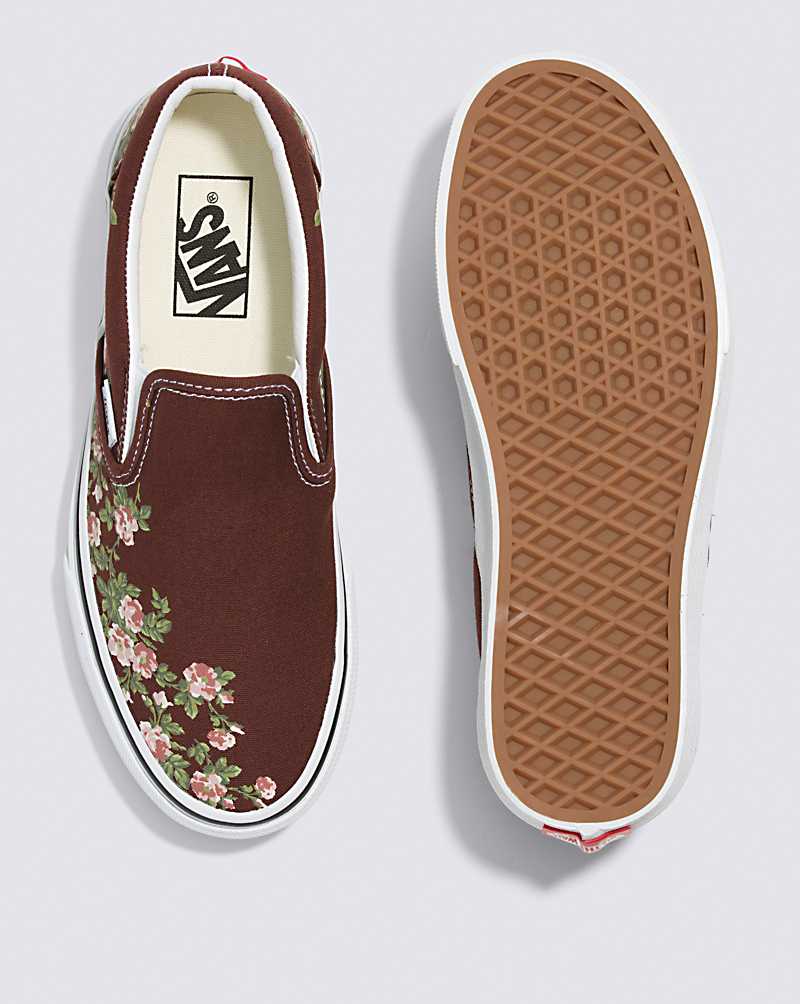 Vans Classic Slip-On Wallflower Floral Shoe Women Slip On Shoes Chocolate | AD1-3653