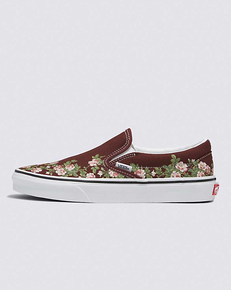 Vans Classic Slip-On Wallflower Floral Shoe Women Slip On Shoes Chocolate | AD1-3653