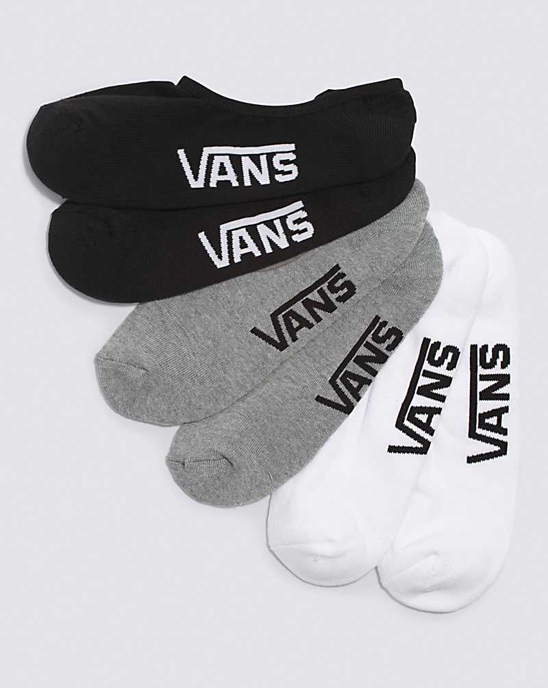 Vans Classic Super No Show 3-Pack Men Socks Black | QI1-8259