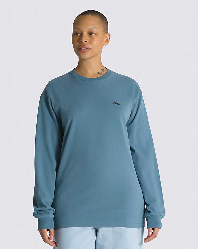 Vans Comfycush Long Sleeve Men T Shirts Blue | CU1-2486