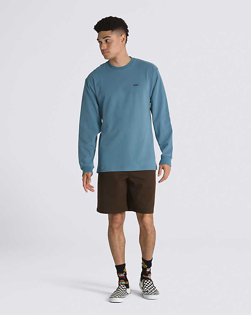 Vans Comfycush Long Sleeve Men T Shirts Blue | CU1-2486