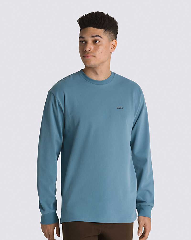 Vans Comfycush Long Sleeve Men T Shirts Blue | CU1-2486