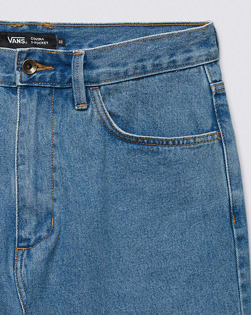 Vans Covina 5 Pocket Baggy Denim 22'' Men Shorts Blue | DV1-5837