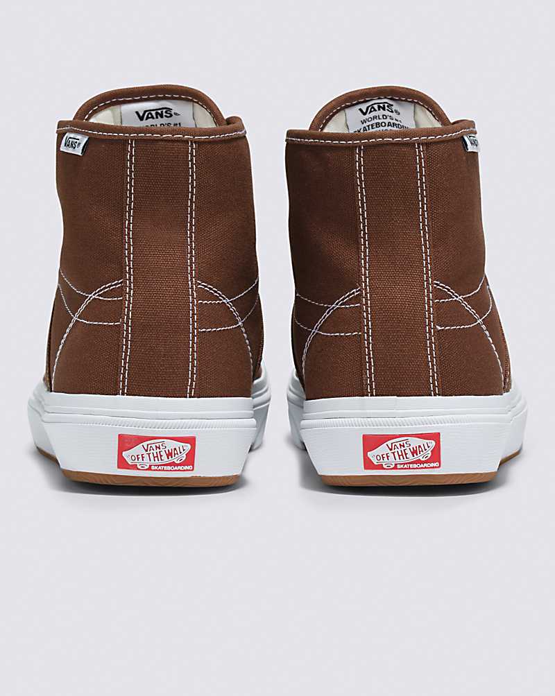 Vans Crockett High Decon Shoe Women High Top Sneakers Brown / White | OZ1-9833