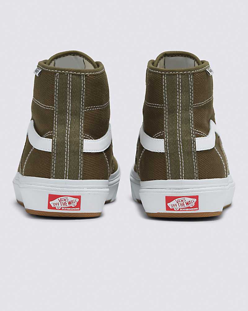 Vans Crockett High Men High Top Sneakers Dark Olive | YJ1-0876