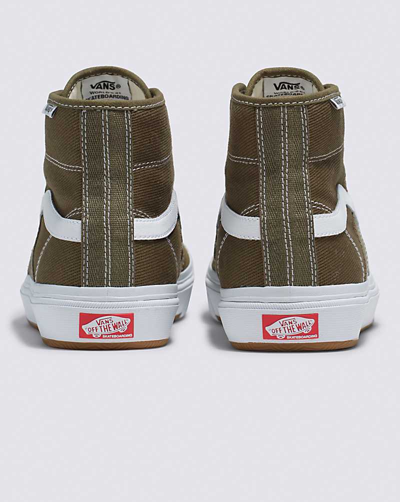 Vans Crockett High Men High Top Sneakers Dark Olive | YJ1-0876