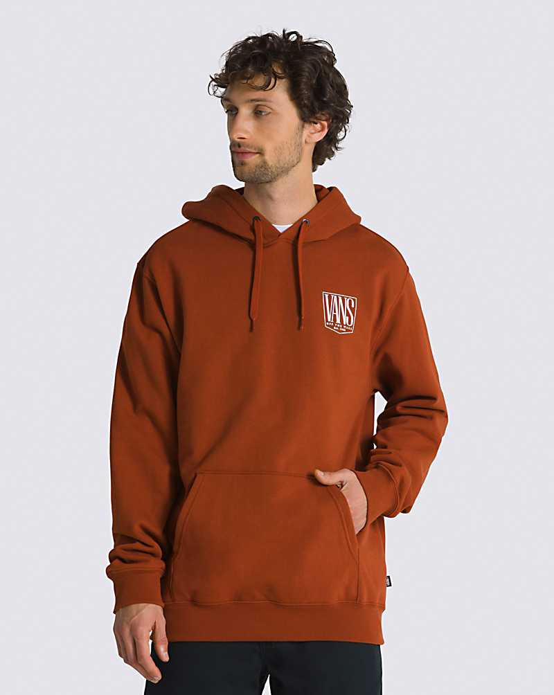 Vans Custom Tall Pullover Men Hoodie Orange Red | VA1-5577