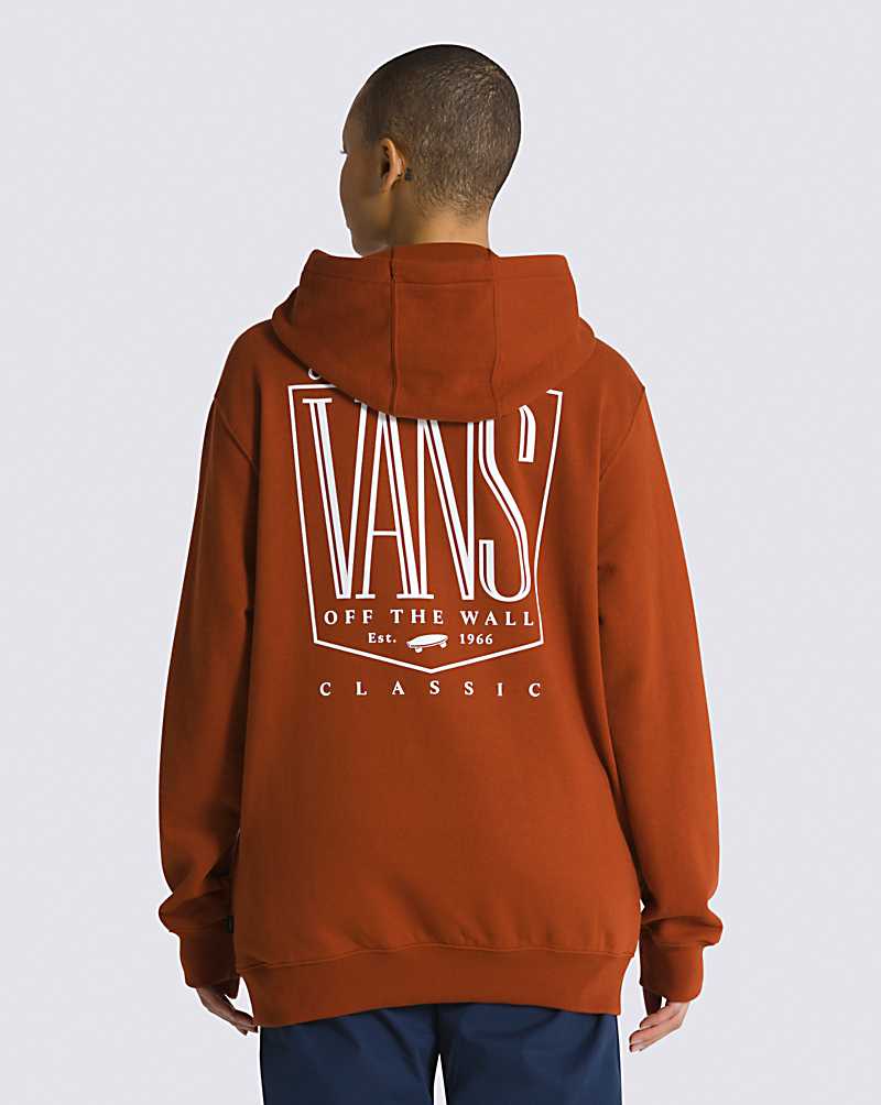 Vans Custom Tall Pullover Men Hoodie Orange Red | VA1-5577