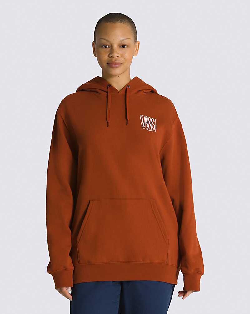 Vans Custom Tall Pullover Men Hoodie Orange Red | VA1-5577