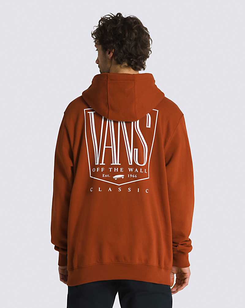 Vans Custom Tall Pullover Men Hoodie Orange Red | VA1-5577