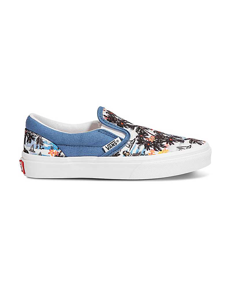 Vans Customs Aloha Slip-On Kids' Slip On Shoes Blue / Multicolor | VO1-3723