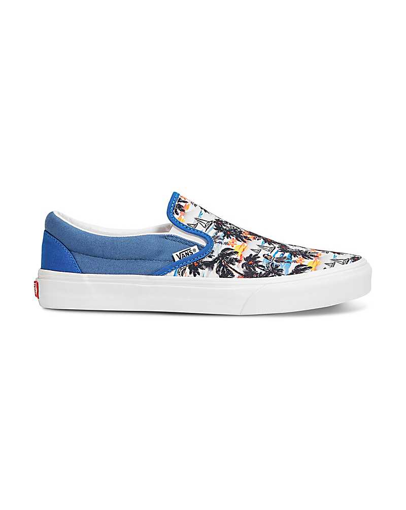 Vans Customs Aloha Slip-On Men Slip On Shoes Blue Multicolor | FG1-7836